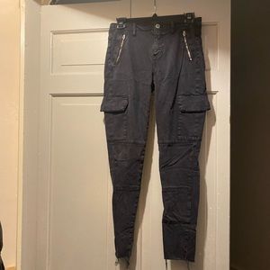 Zara zipper pocket black jeans